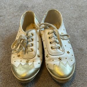 Women’s Leather Gold Star Sneakers 7.5